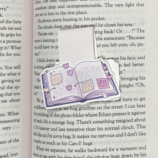 open journal magnetic bookmark