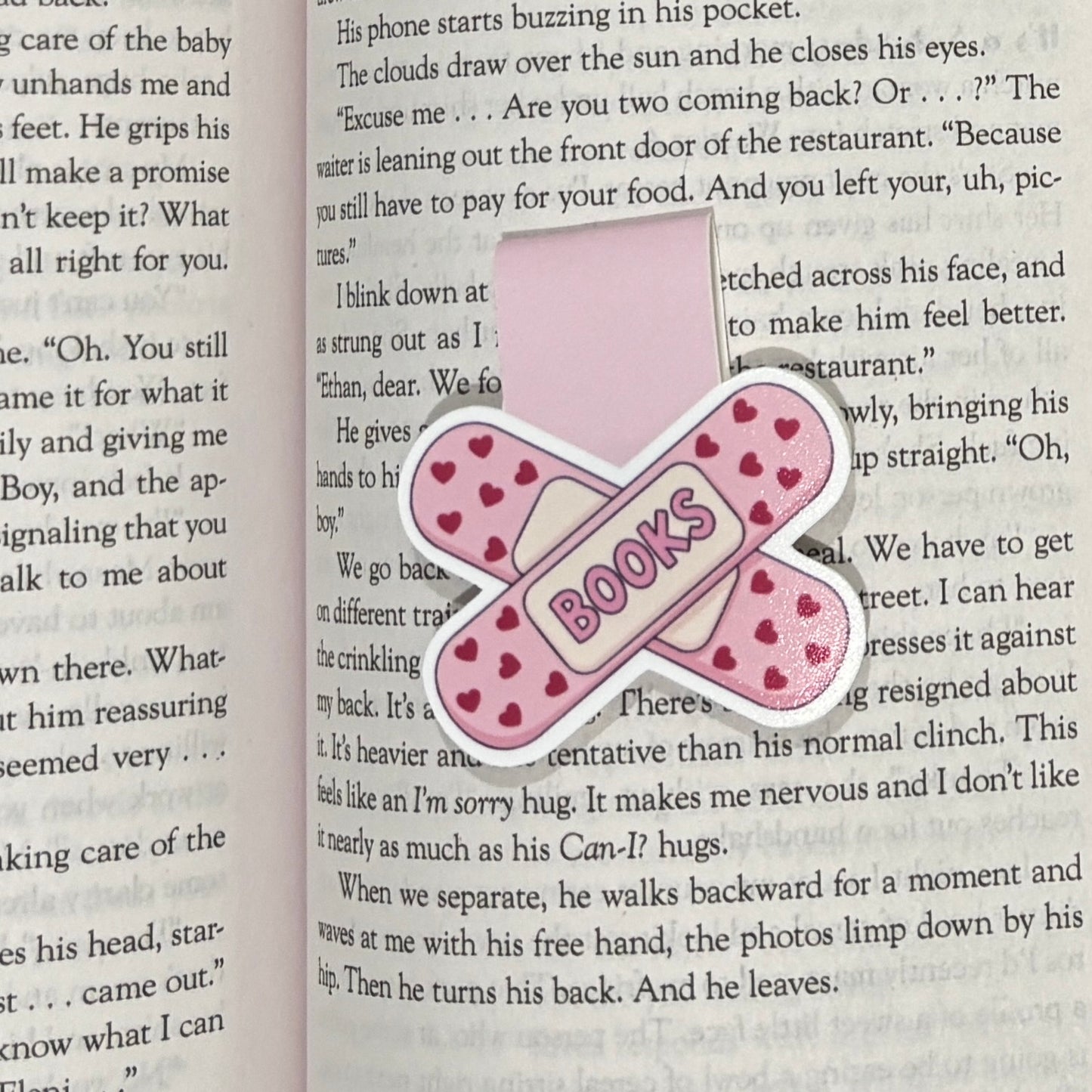 Books Heart Band Aids Magnetic Bookmark