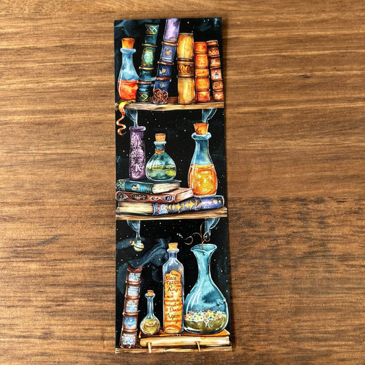 Witches Potions Bookshelf Printed Bookmark