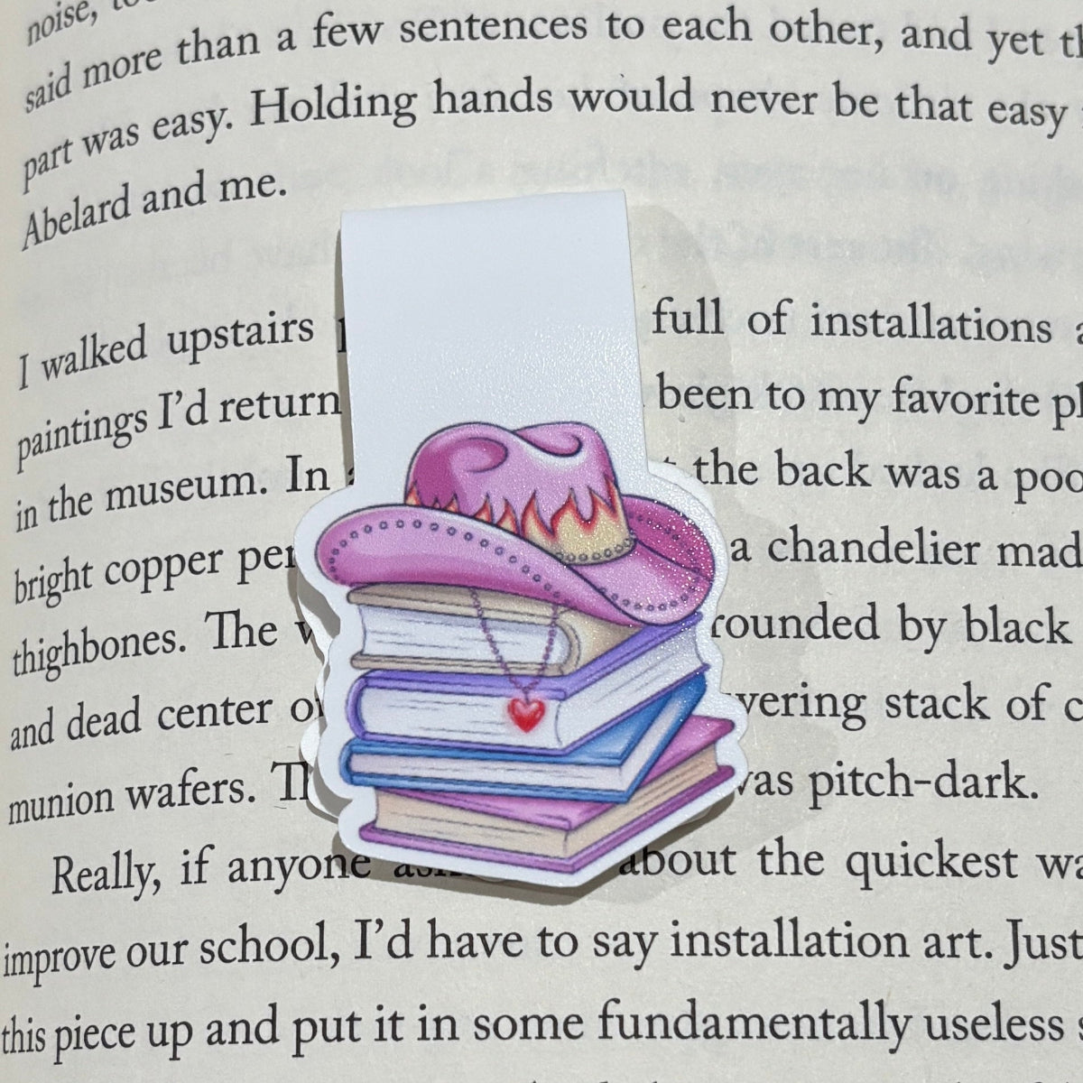 Cowboy Hat on Bookstack Magnetic Bookmark