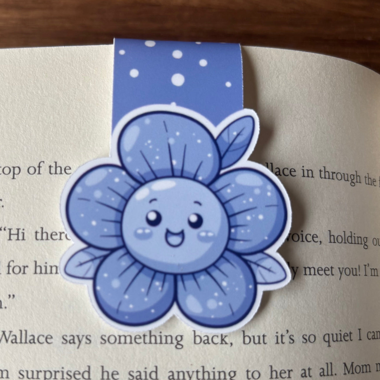 Blue Flower Magnetic Bookmark