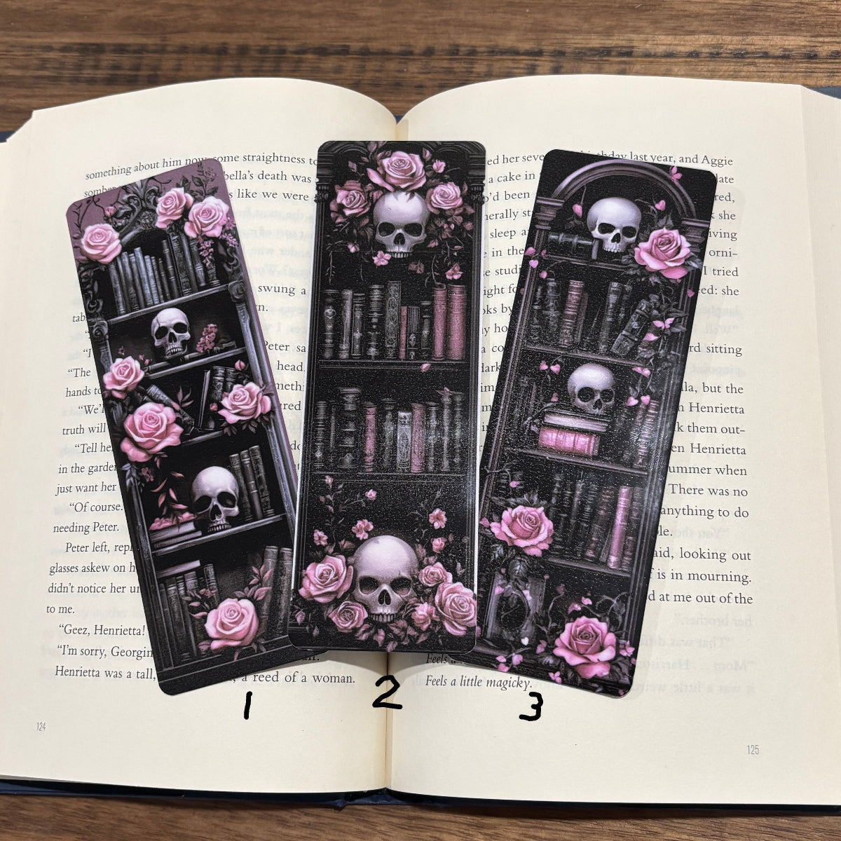 Gothic Bookshelf Double Sided Laminated Bookmarks