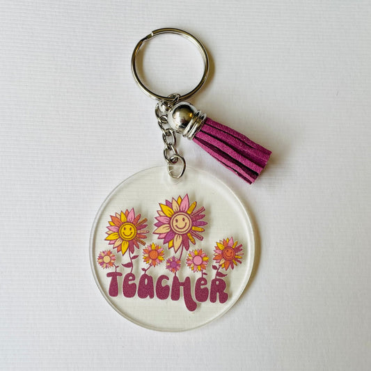 Teacher Acrylic Keyrings with UV DTF images - Teacher Themed