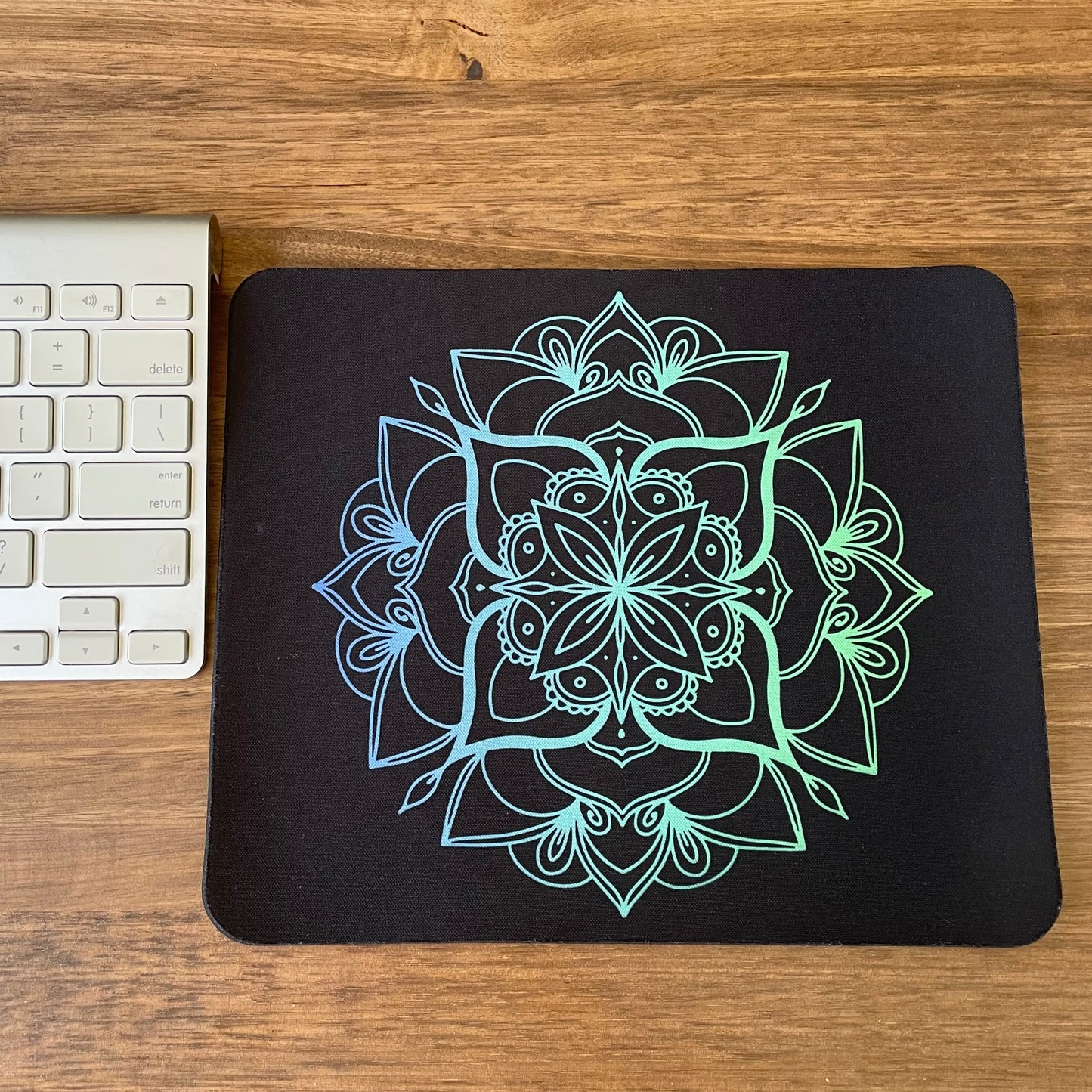Green Blue Geometric Mousepads, Non Slip Surface