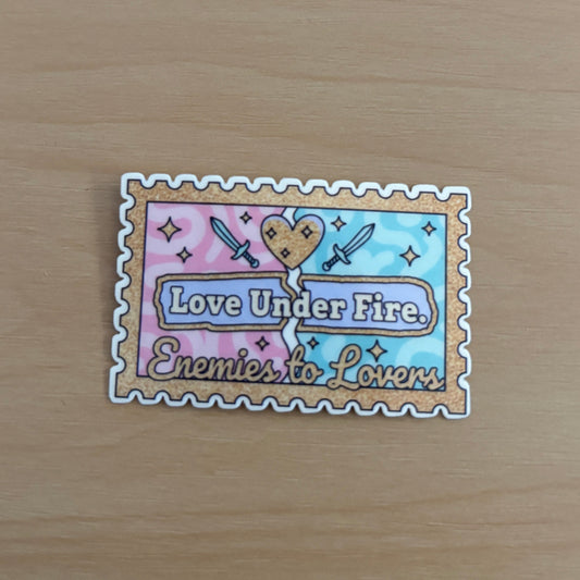 Enemies to Lovers Stamp Vinyl Die Cut Laminated Sticker