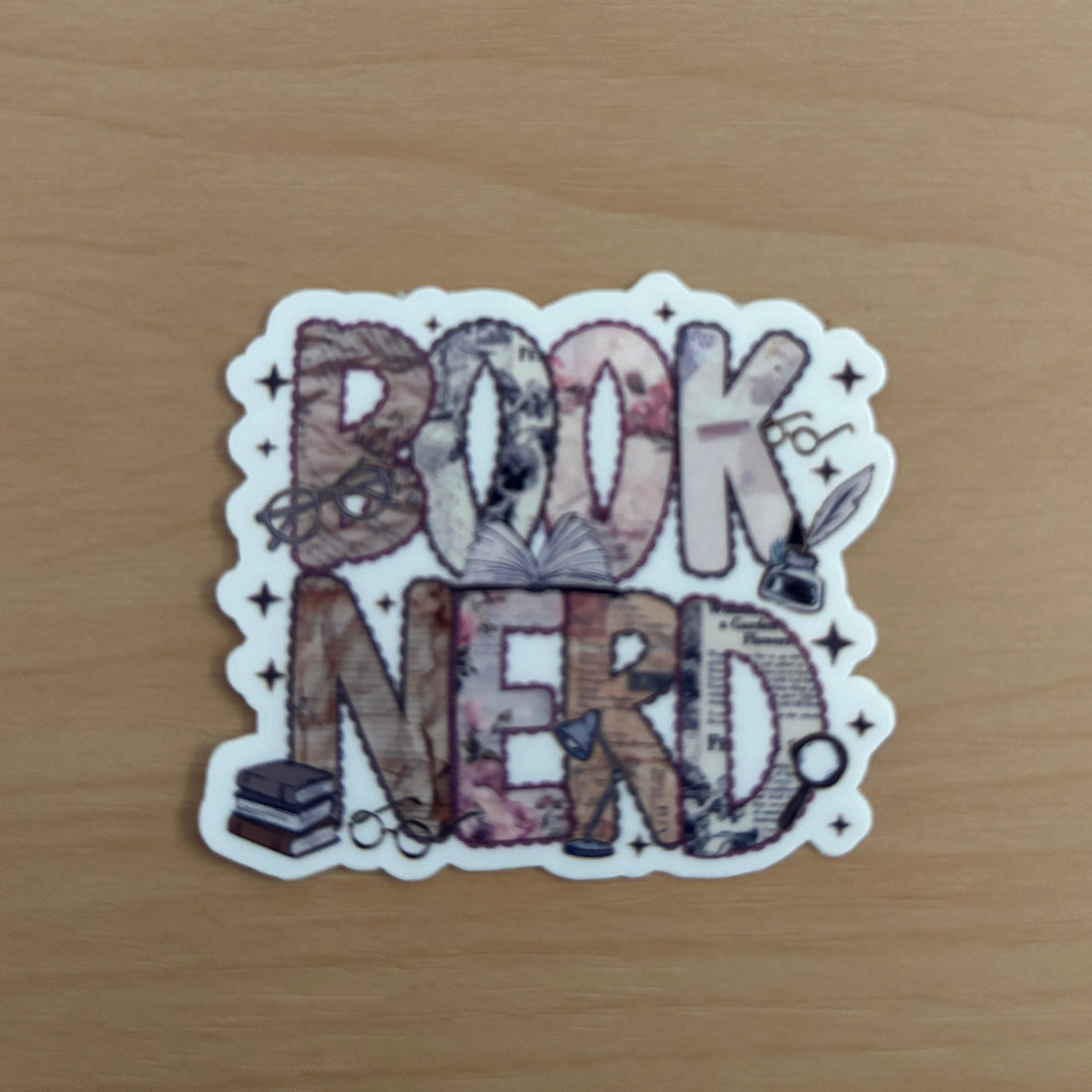 Book Nerd Vinyl Die Cut Laminated Sticker