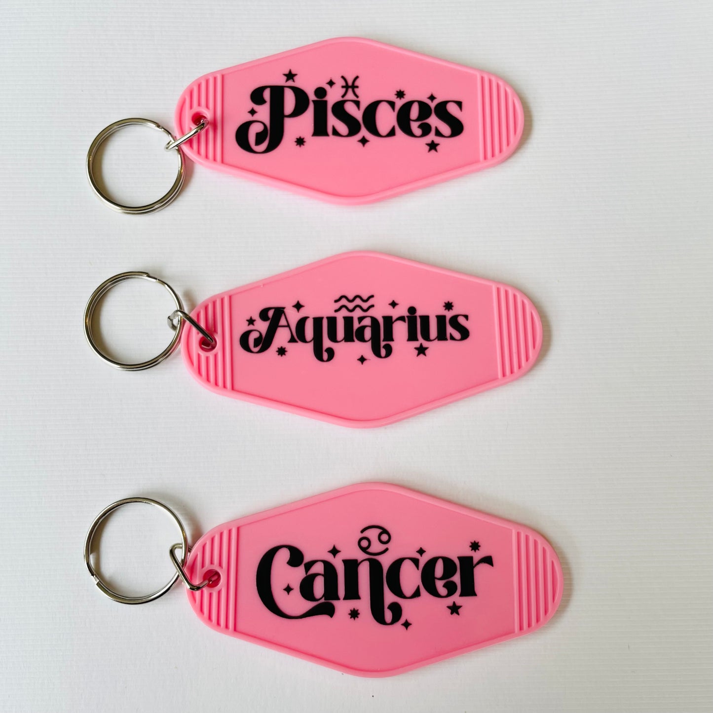 Hotel / Motel Retro Keychain with UV DTF images - Star Signs