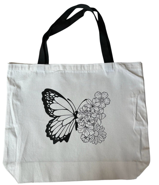 Butterfly Flowers Tote Bag