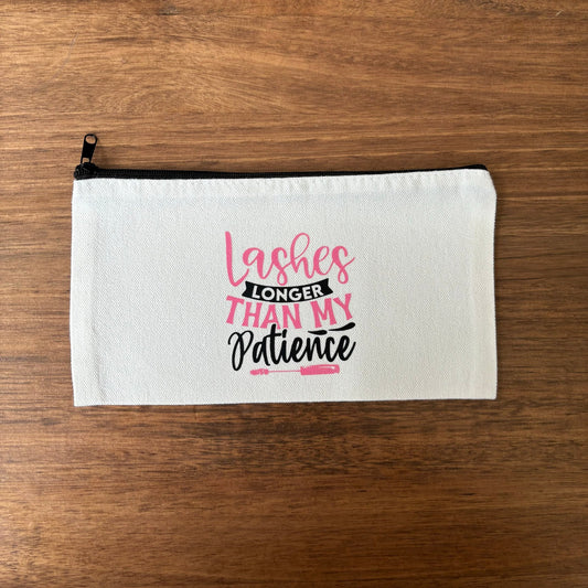 Lashes Longer than my Patience Canvas Zipper Case