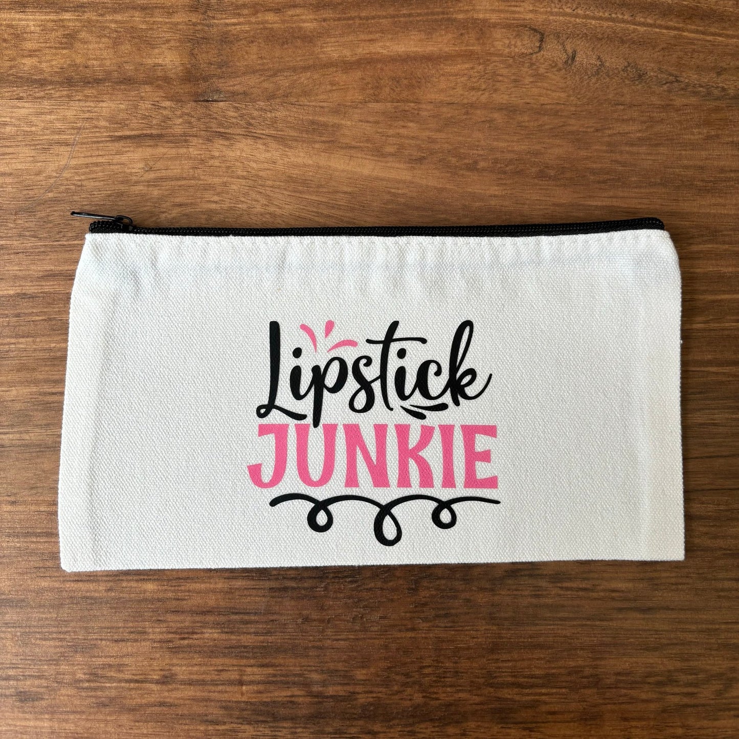 Lipstick Junkie Canvas Zipper Case