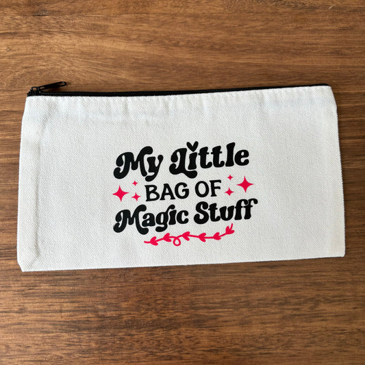 My Little Bag of Magic Stuff Canvas Zipper Case