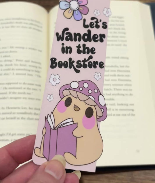 Let's Wander in the Bookstore Double Sided Laminated Bookmark