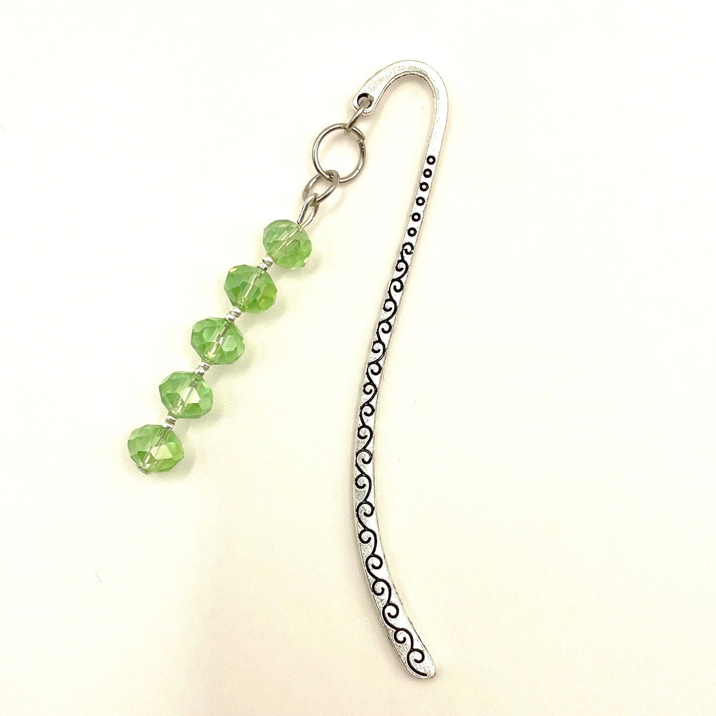 Engraved Hook Bookmarks with Glass Beads and Stones