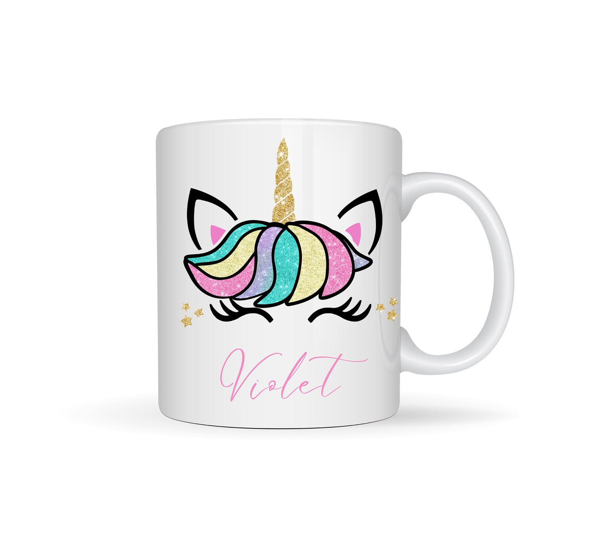 Unicorn Personalized White Ceramic Mugs 11oz, present for child or adult, personalised mugs, coffee mug, tea cup, unicorns, flowers, magical