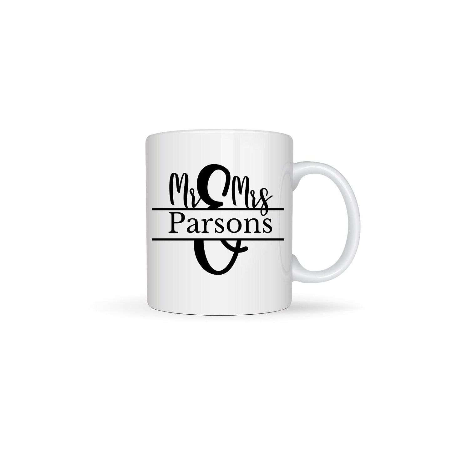 Mr & Mrs Personalised White Sublimated Ceramic Mugs - Wedding 11oz or 15oz