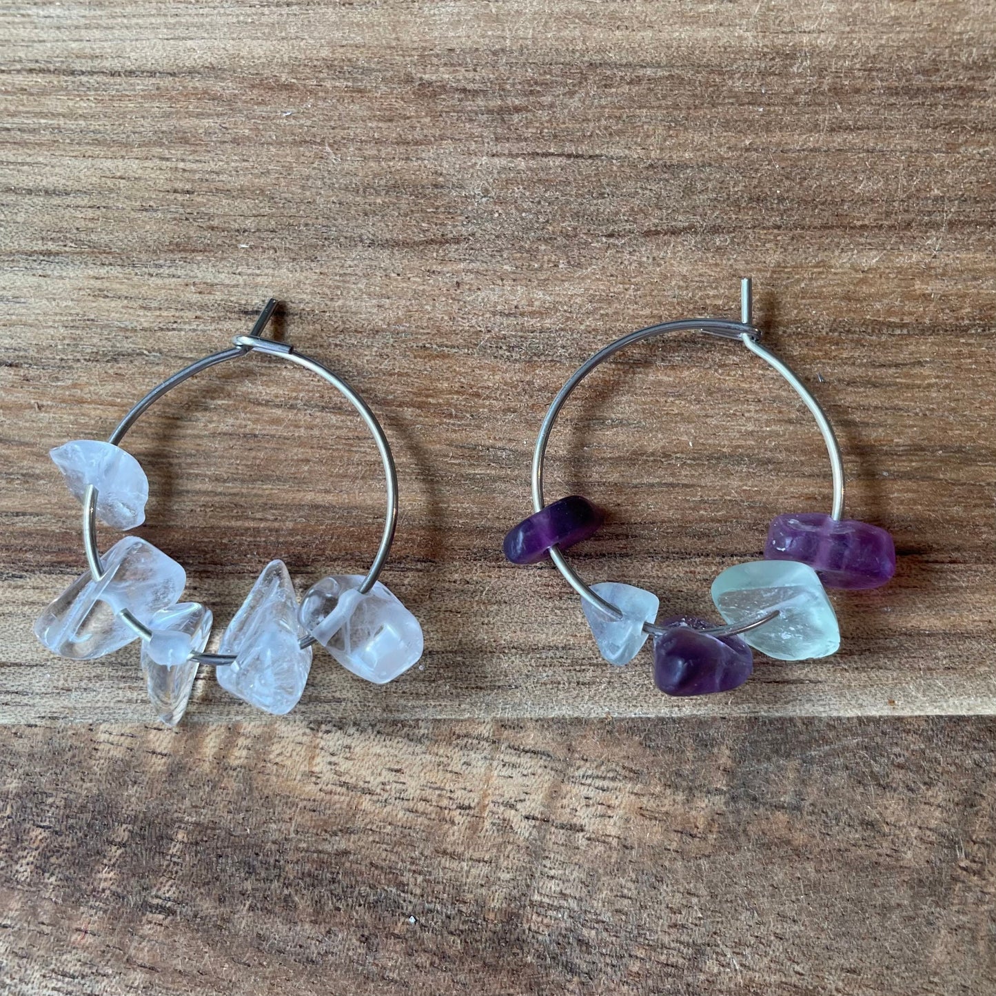 Individual Silver 20mm Wine Glass Charm Rings, Crystals and Stones