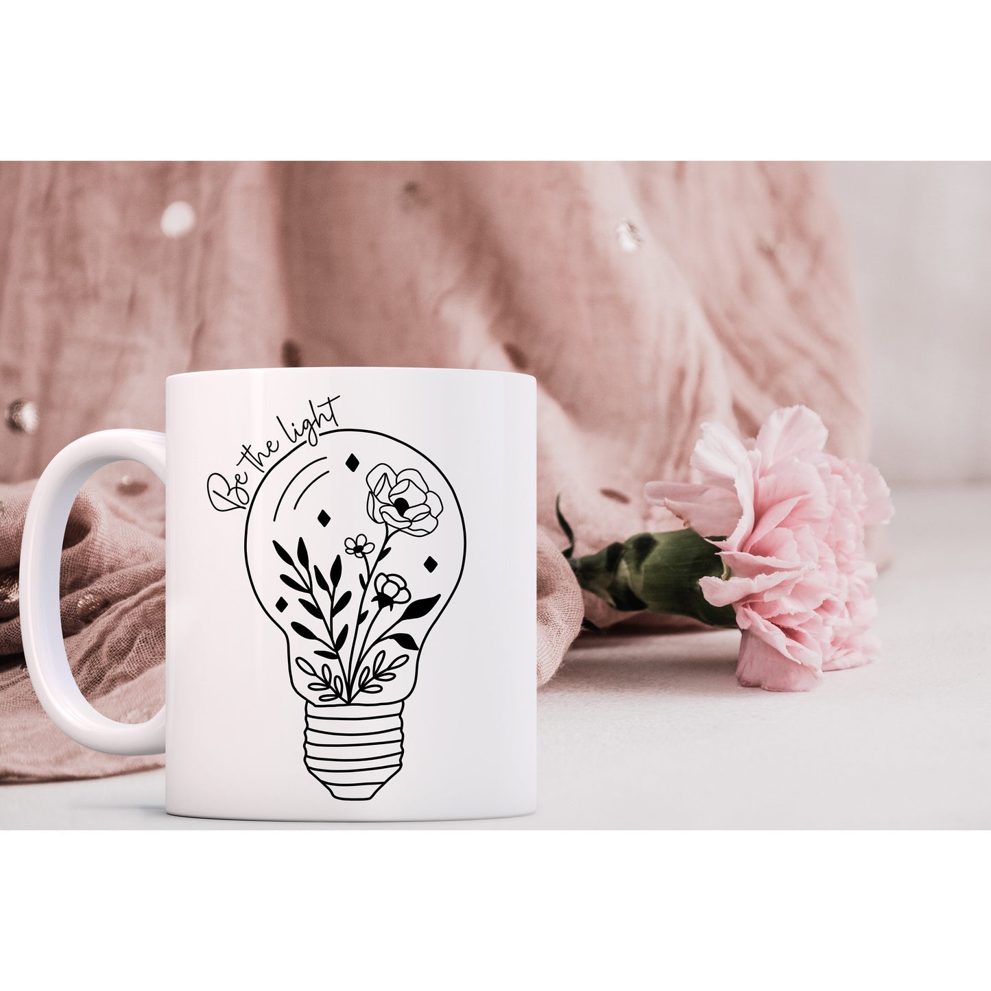 Black Line Work Art White Ceramic Mugs 11oz or 15oz, 5 designs available