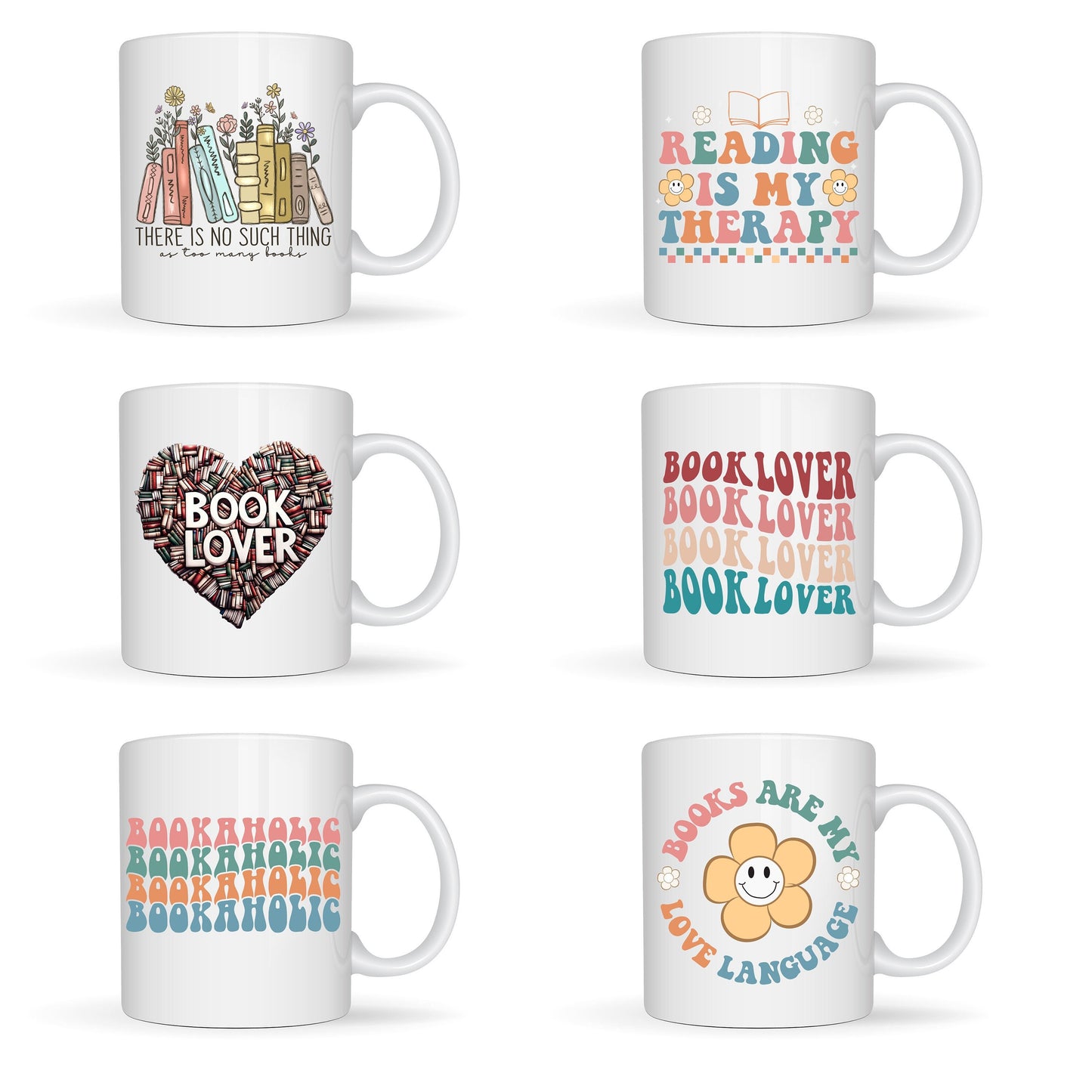 Book Themed Designs White Ceramic Mugs 11oz or 15oz
